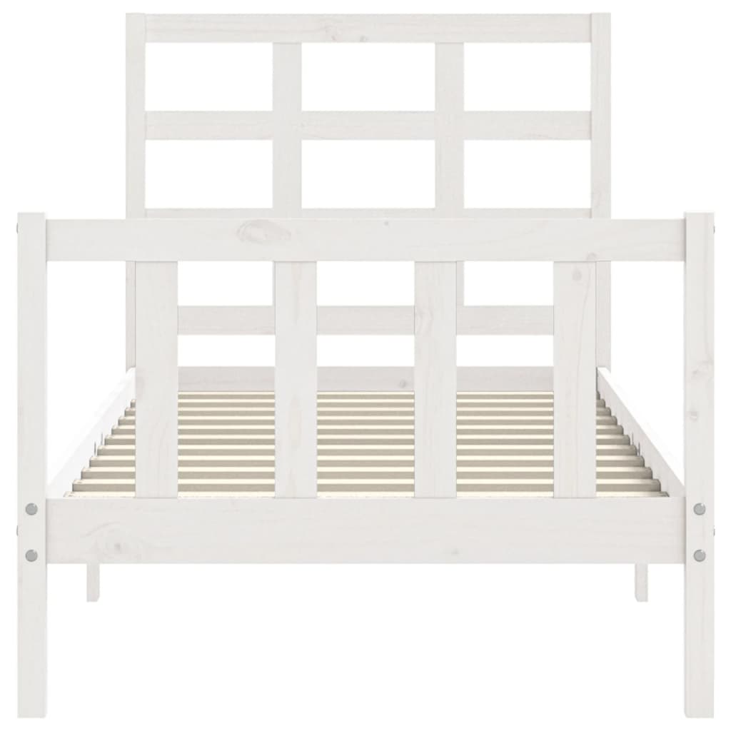 Cadre de lit sans matelas blanc 90x200 cm bois de pin massif - XIOS