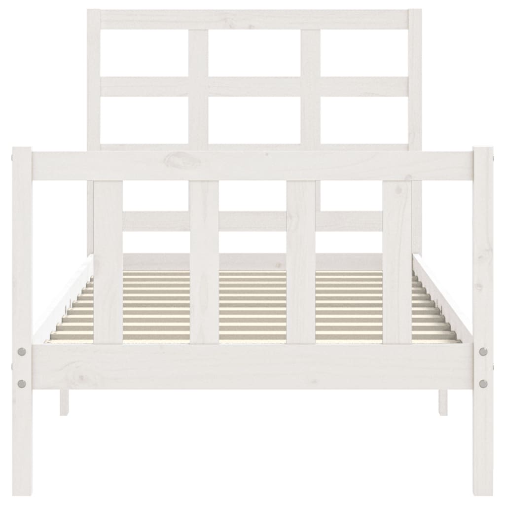 Cadre de lit sans matelas blanc 100x200 cm bois de pin massif - XIOS