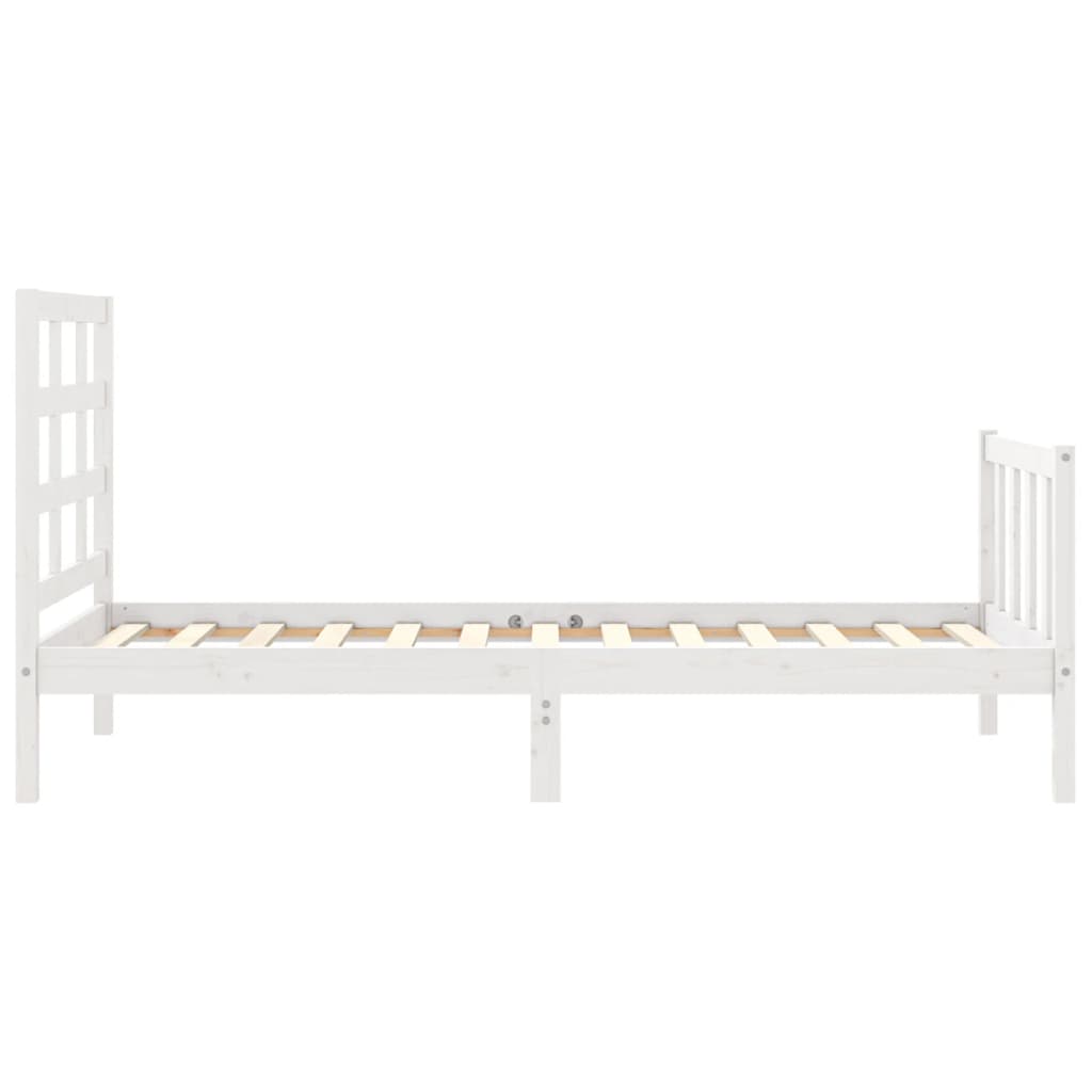 Cadre de lit sans matelas blanc 100x200 cm bois de pin massif - XIOS