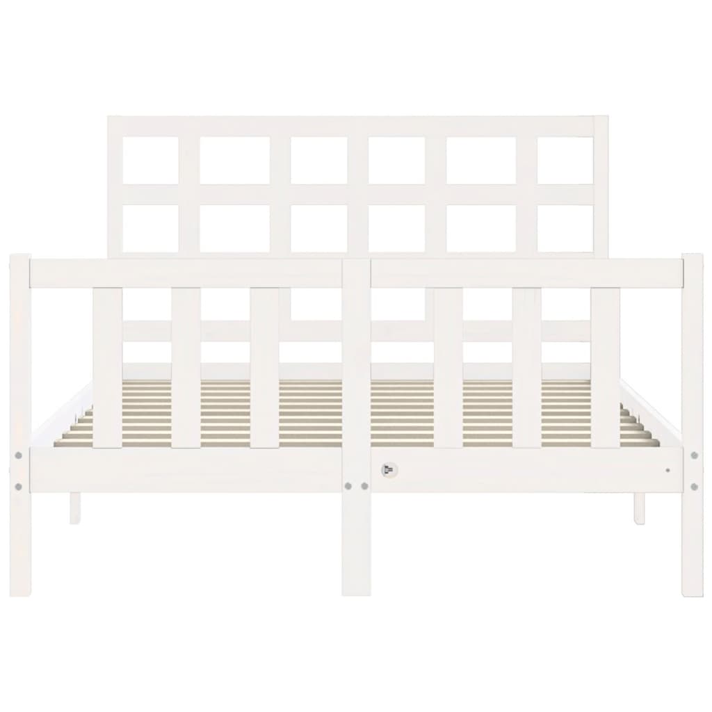 Cadre de lit sans matelas blanc 120x200 cm bois de pin massif - XIOS