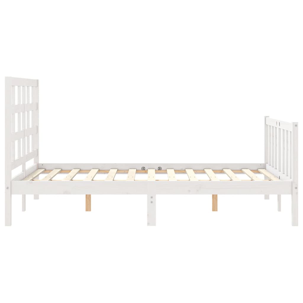 Cadre de lit sans matelas blanc 120x200 cm bois de pin massif - XIOS