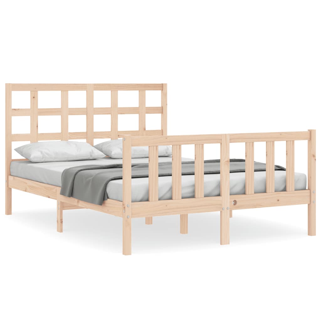 Cadre de lit sans matelas 140x200 cm bois massif de pin - XIOS