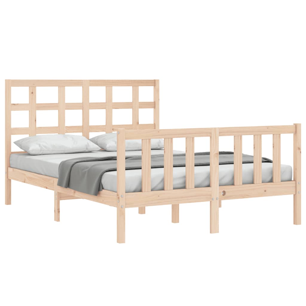 Cadre de lit sans matelas 140x200 cm bois massif de pin - XIOS