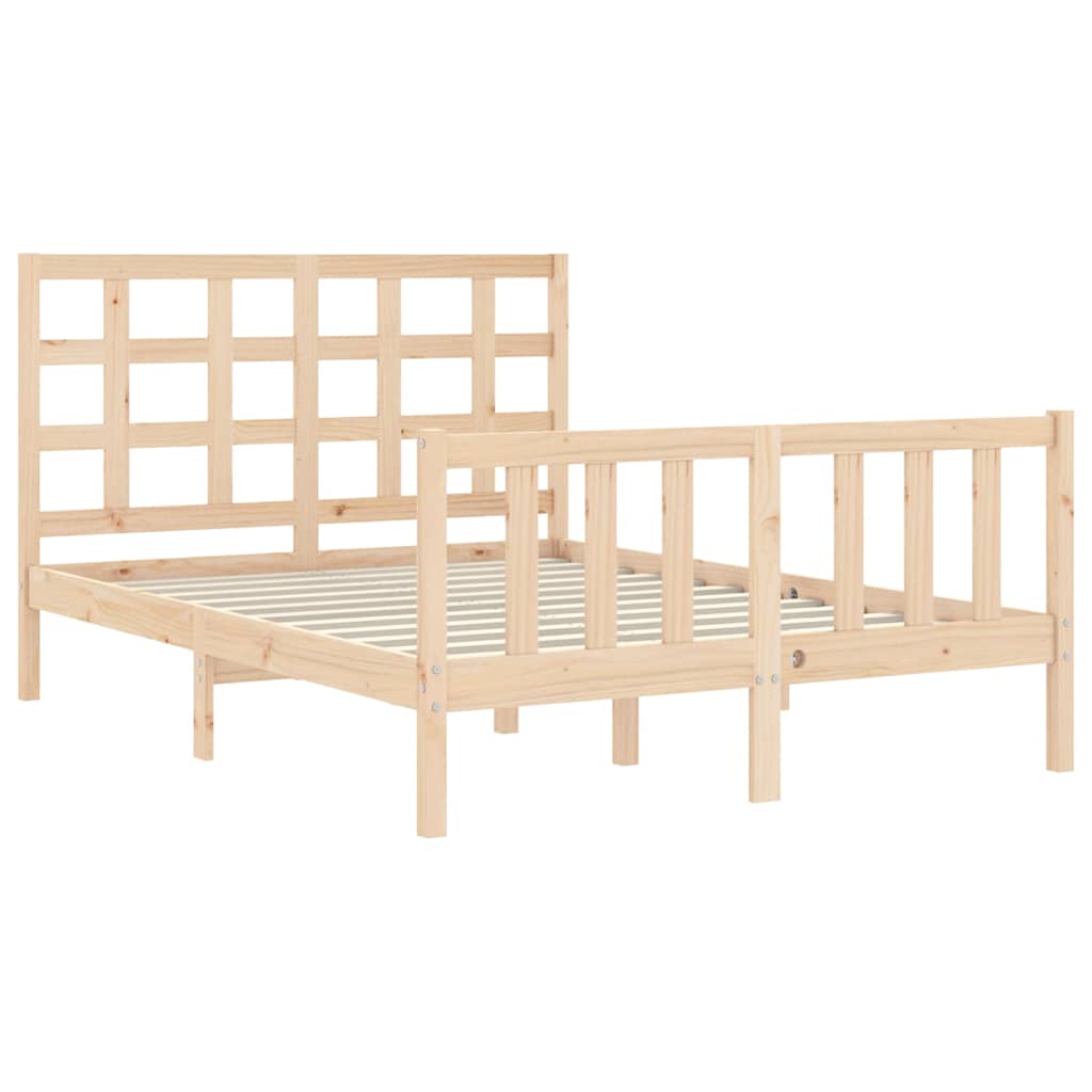 Cadre de lit sans matelas 140x200 cm bois massif de pin - XIOS