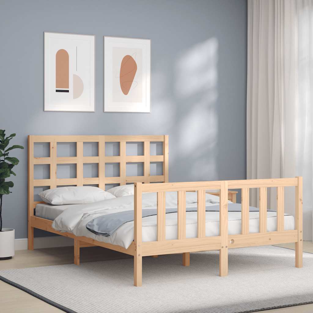Cadre de lit sans matelas 140x200 cm bois massif de pin - XIOS
