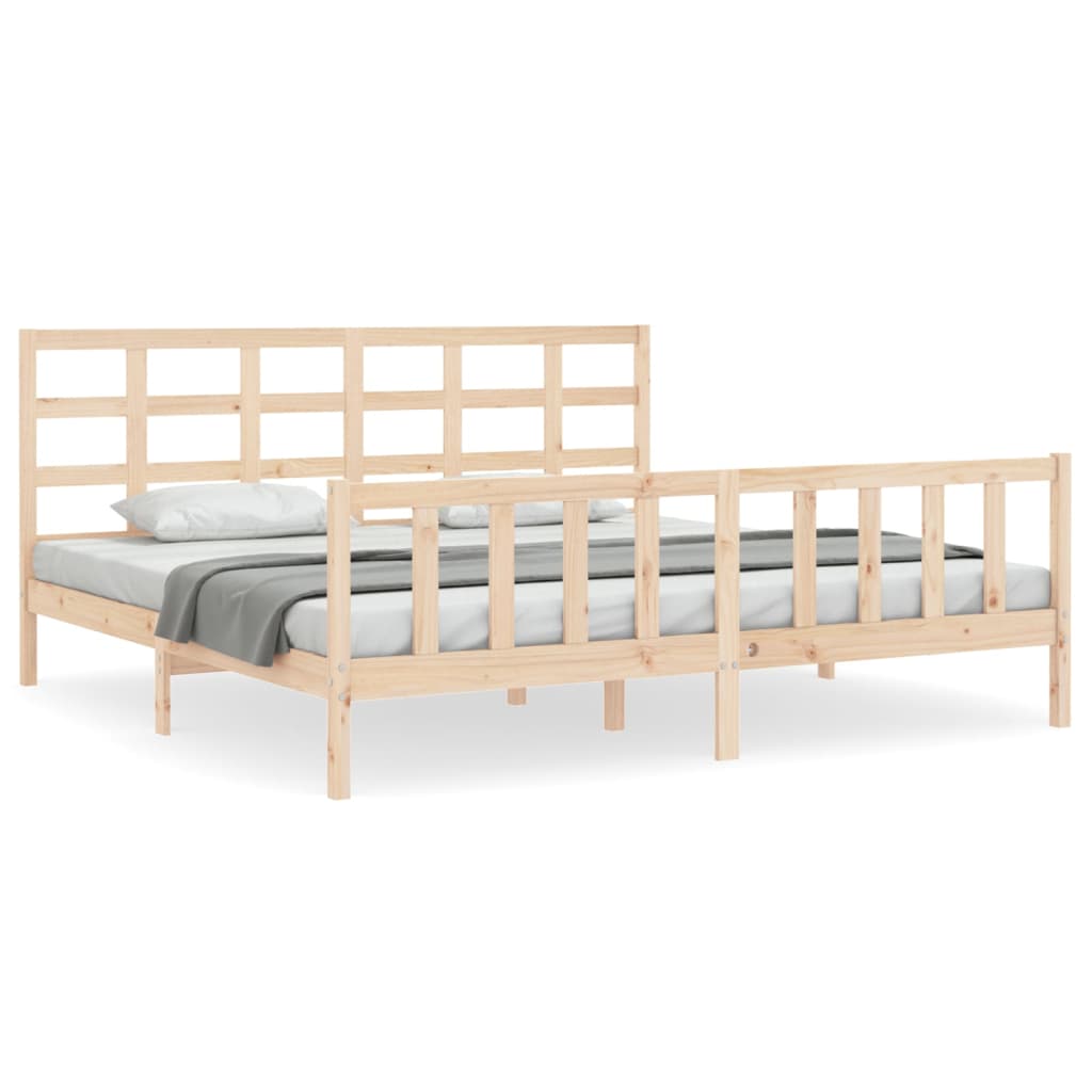 Cadre de lit sans matelas 160x200 cm bois massif de pin - XIOS