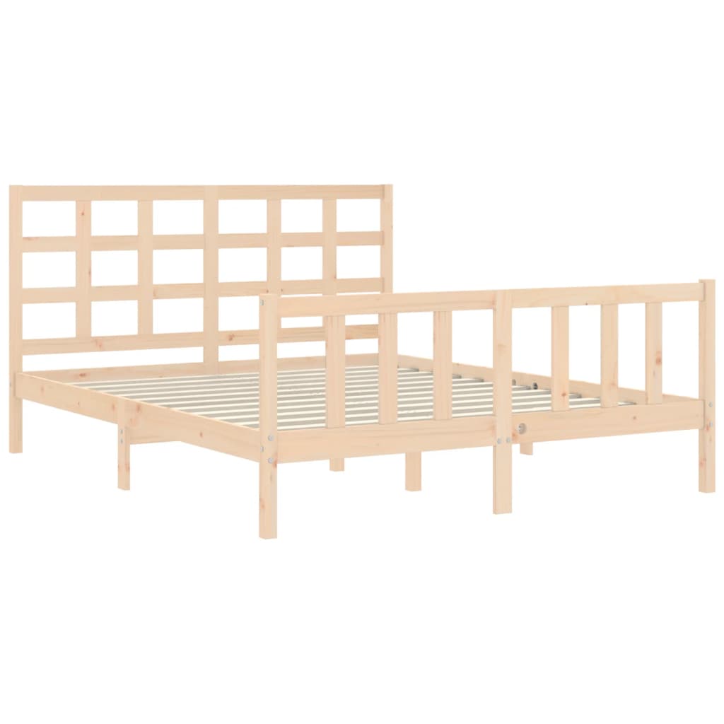 Cadre de lit sans matelas 160x200 cm bois massif de pin - XIOS