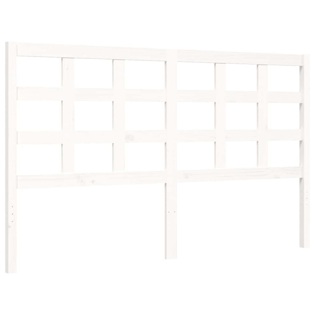 Cadre de lit sans matelas blanc 160x200 cm bois de pin massif - XIOS