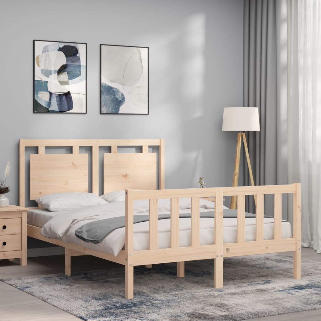 Cadre de lit sans matelas 140x190 cm bois de pin massif - XIOS