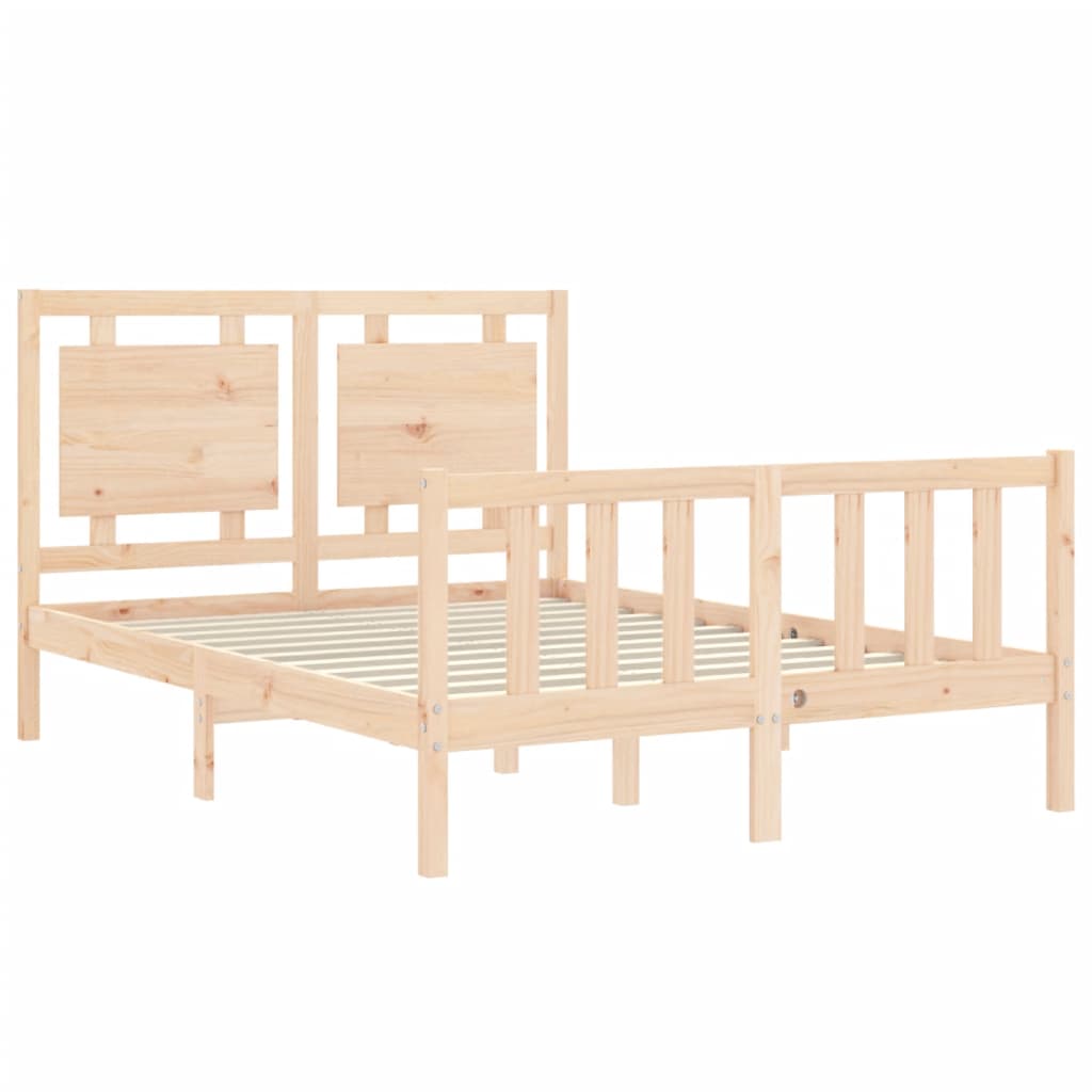 Cadre de lit sans matelas 140x190 cm bois de pin massif - XIOS