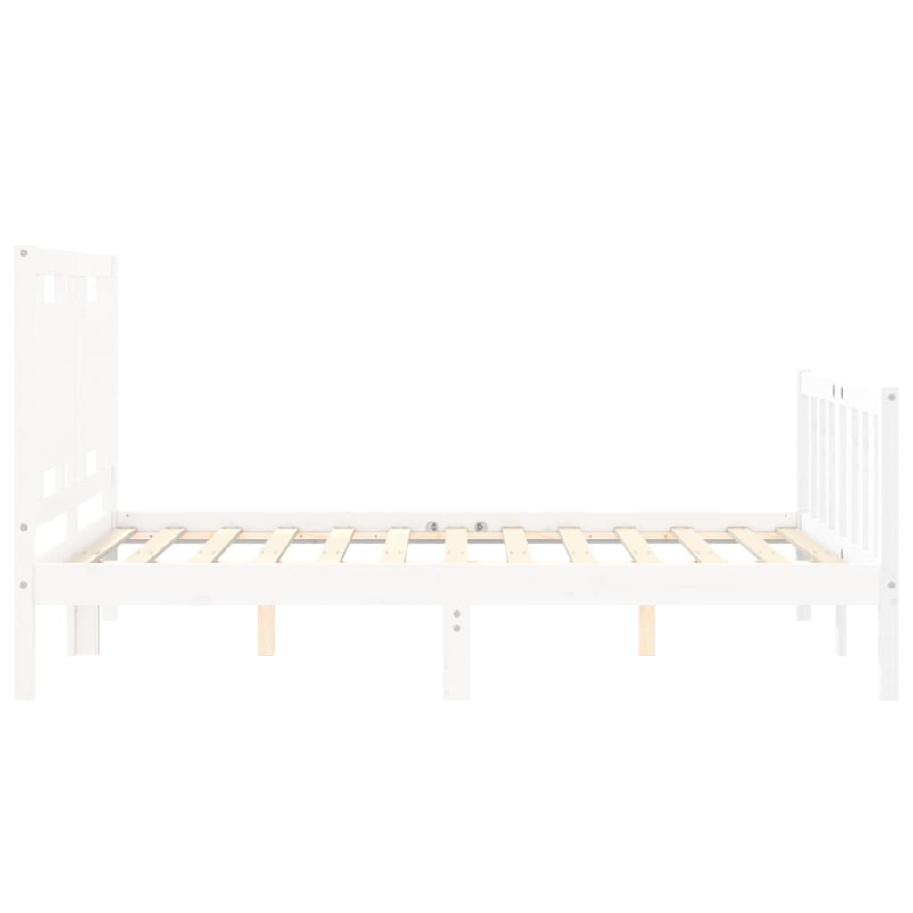 Cadre de lit sans matelas blanc 120x200 cm bois de pin massif - XIOS