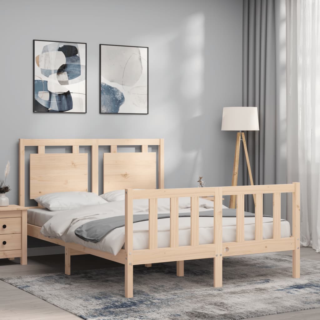 Cadre de lit sans matelas 140x200 cm bois massif de pin - XIOS