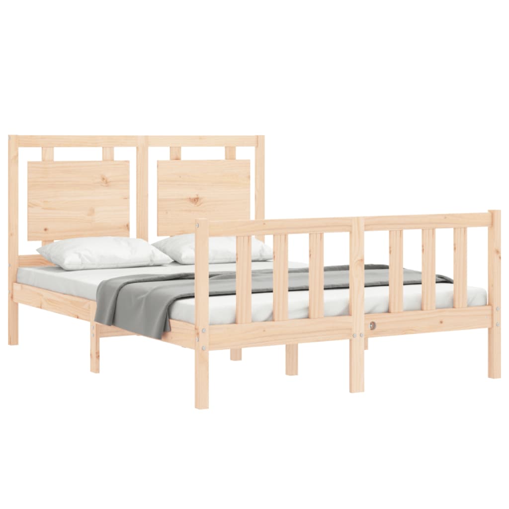 Cadre de lit sans matelas 140x200 cm bois massif de pin - XIOS