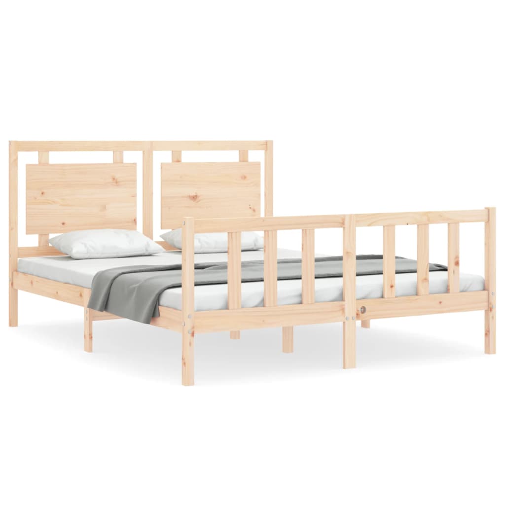 Cadre de lit sans matelas 160x200 cm bois massif de pin - XIOS