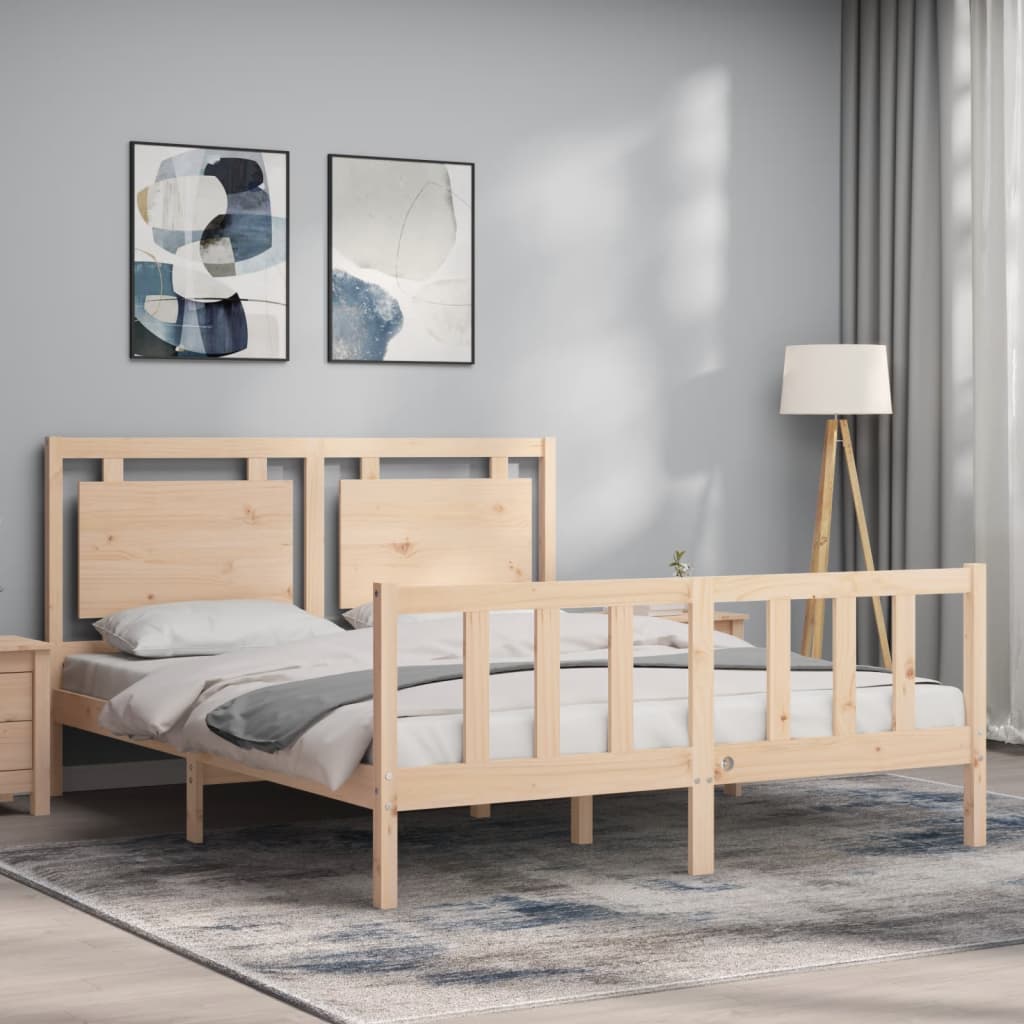 Cadre de lit sans matelas 160x200 cm bois massif de pin - XIOS