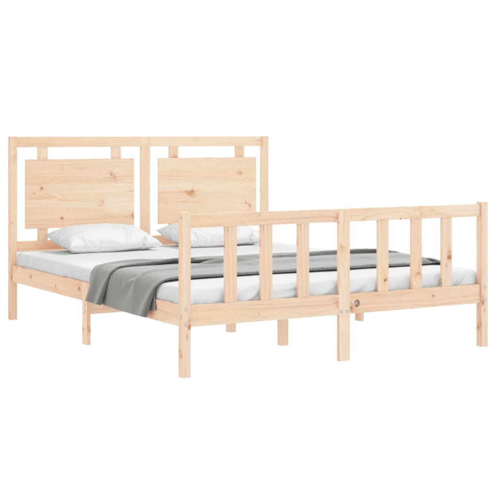 Cadre de lit sans matelas 160x200 cm bois massif de pin - XIOS