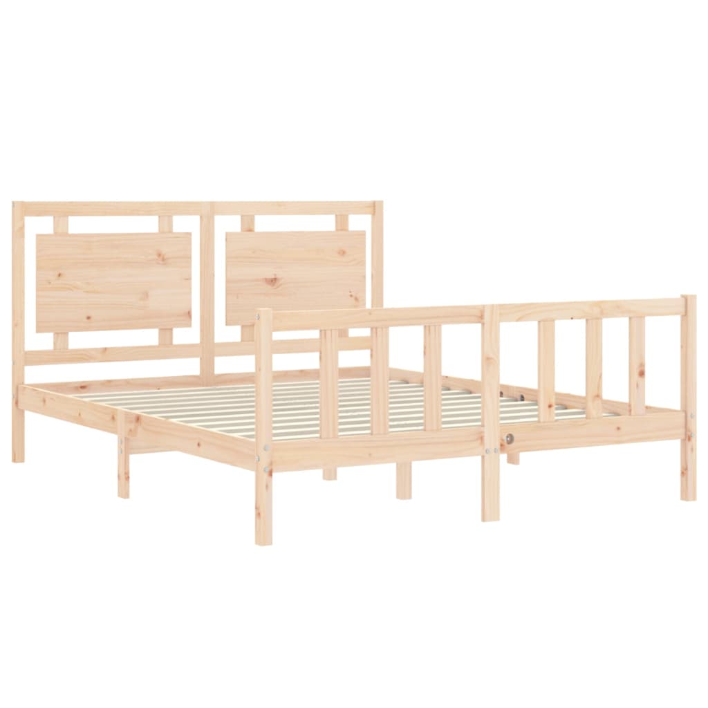 Cadre de lit sans matelas 160x200 cm bois massif de pin - XIOS