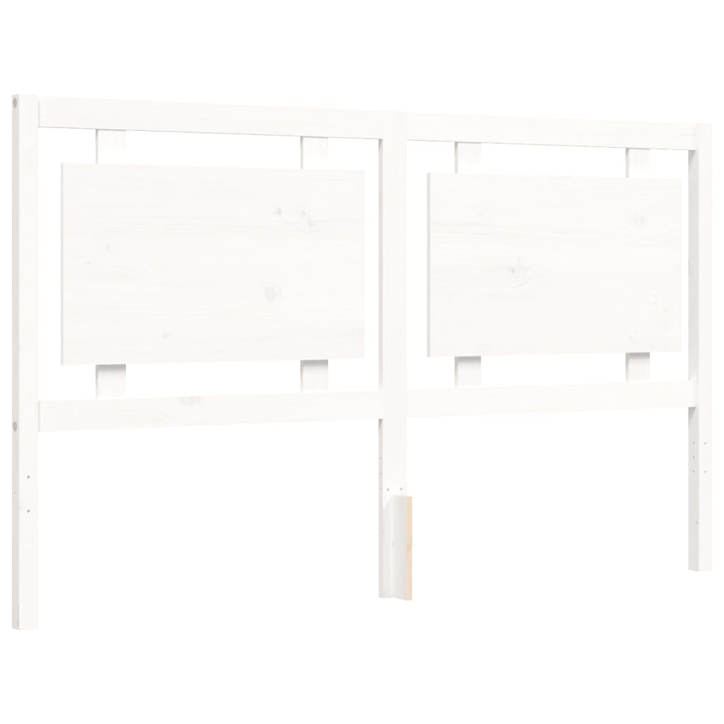 Cadre de lit sans matelas blanc 160x200 cm bois de pin massif - XIOS
