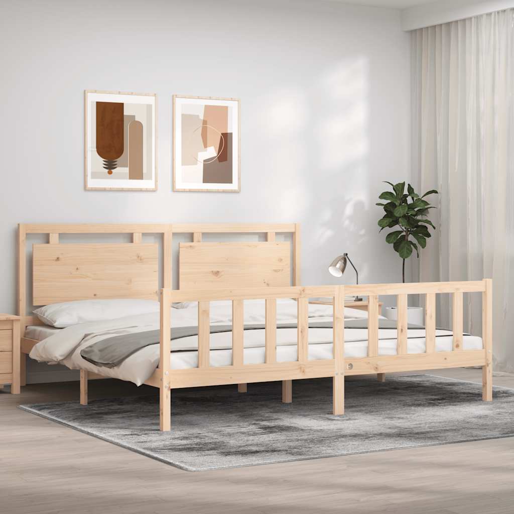 Cadre de lit sans matelas bois de pin massif - XIOS