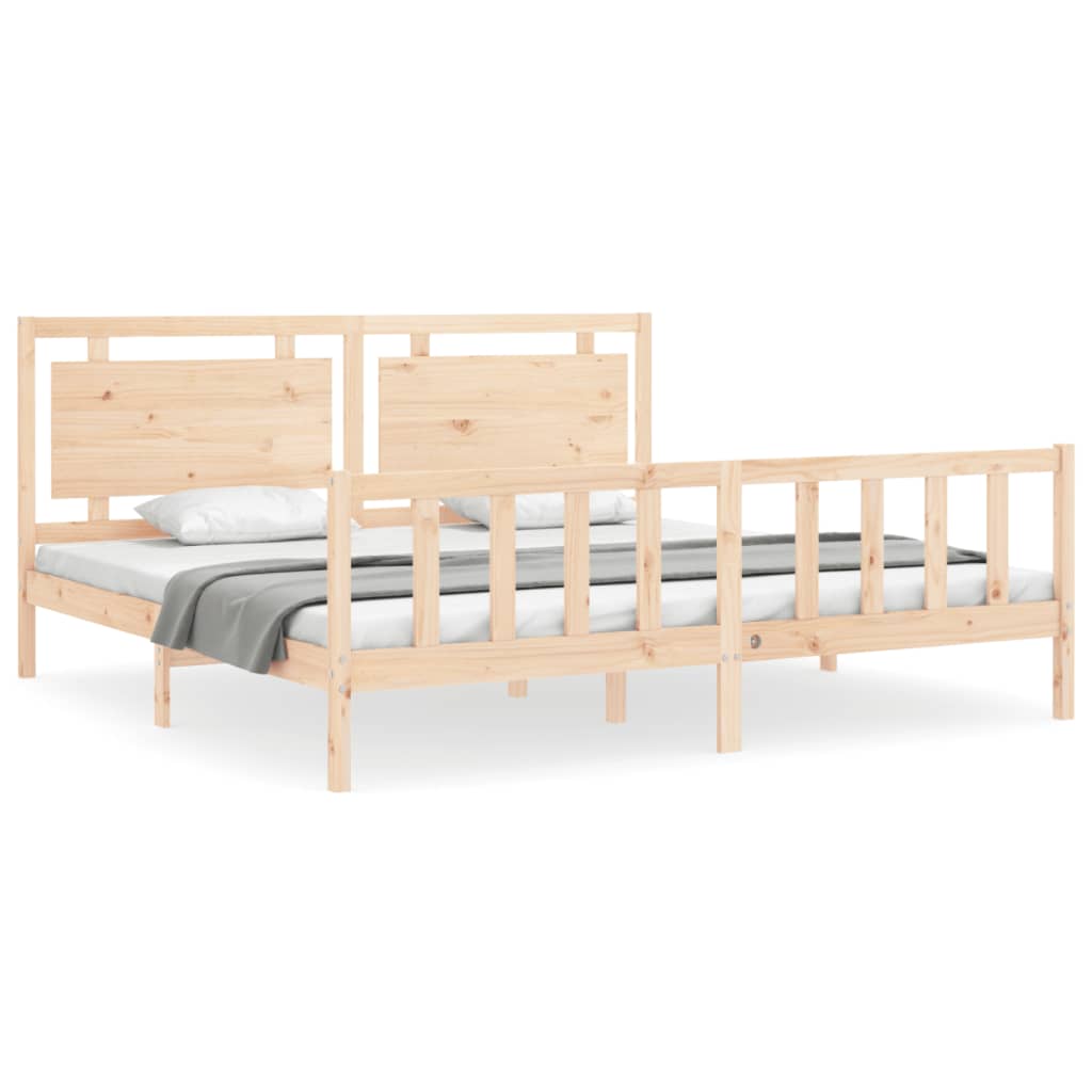 Cadre de lit sans matelas 200x200 cm bois massif de pin - XIOS
