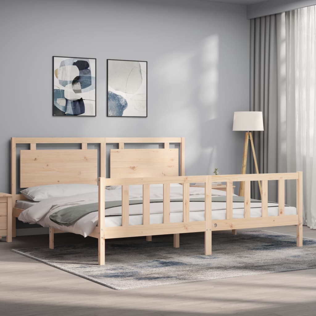 Cadre de lit sans matelas 200x200 cm bois massif de pin - XIOS