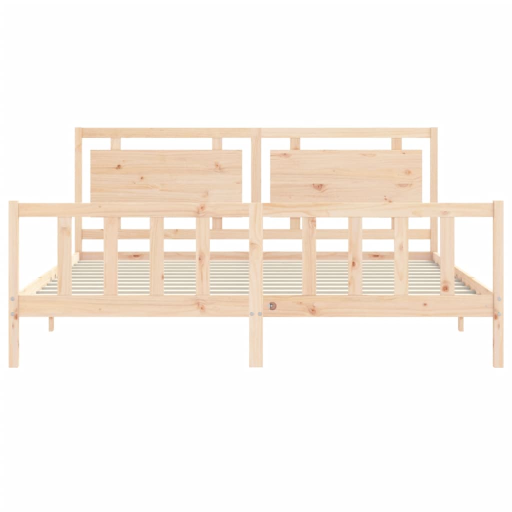 Cadre de lit sans matelas 200x200 cm bois massif de pin - XIOS