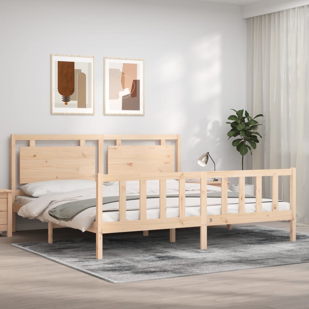 Cadre de lit sans matelas 200x200 cm bois massif de pin - XIOS