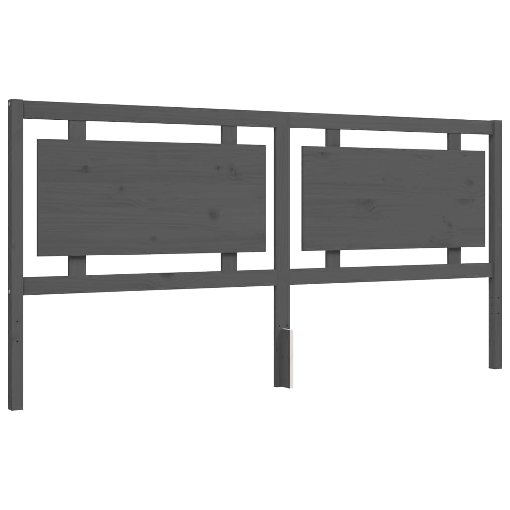 Cadre de lit sans matelas gris 200x200 cm bois massif de pin - XIOS