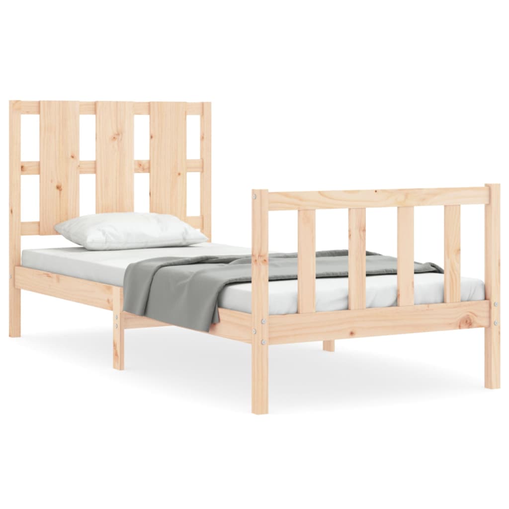 Cadre de lit sans matelas 90x190 cm bois de pin massif - XIOS