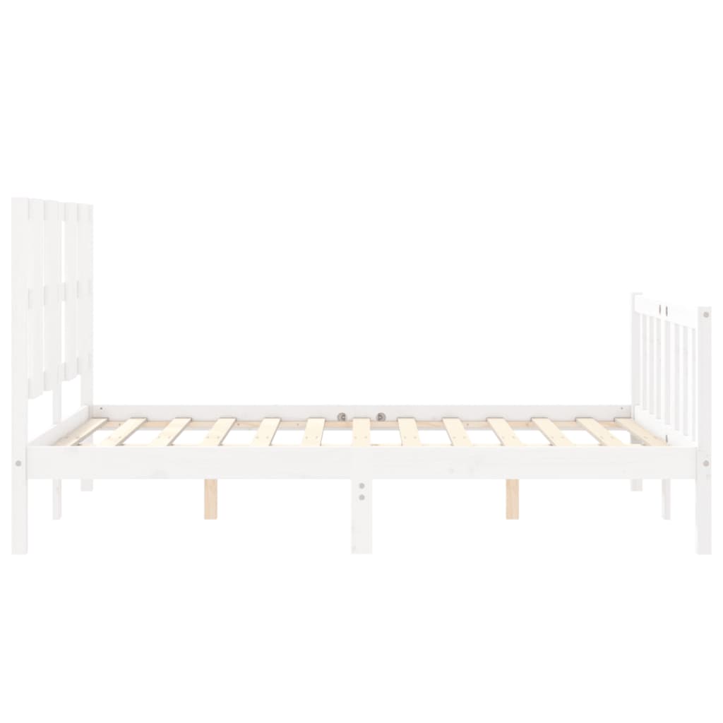 Cadre de lit sans matelas blanc bois de pin massif - XIOS