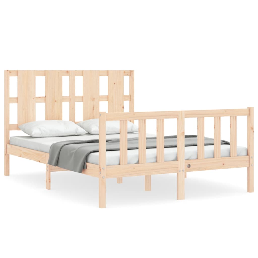 Cadre de lit sans matelas 140x190 cm bois de pin massif - XIOS