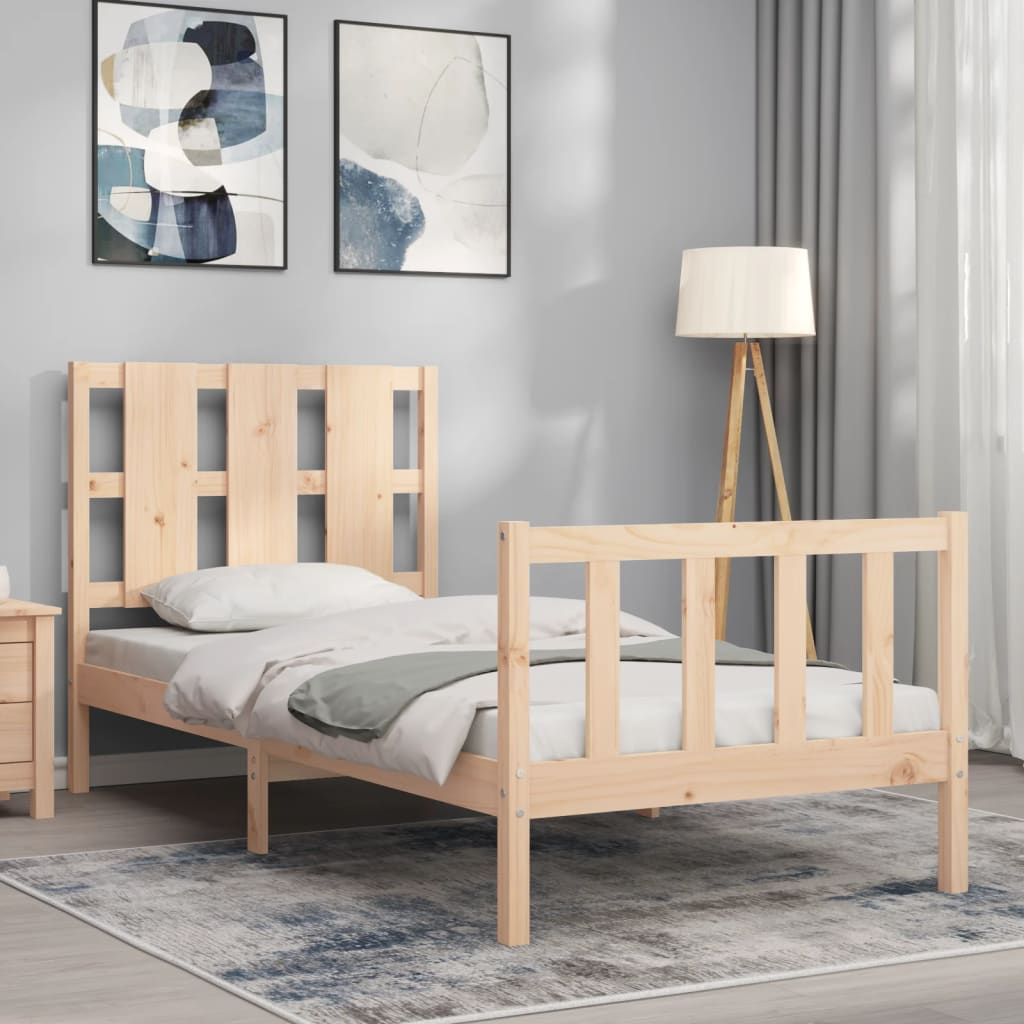 Cadre de lit sans matelas 90x200 cm bois de pin massif - XIOS
