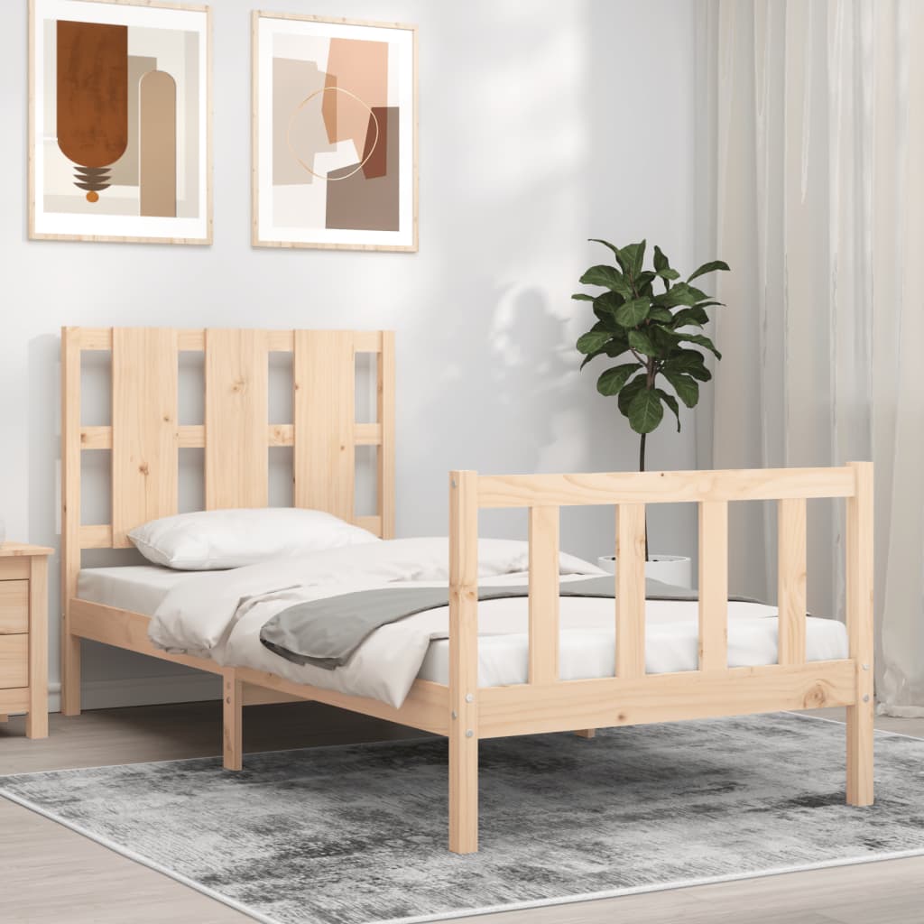 Cadre de lit sans matelas 90x200 cm bois de pin massif - XIOS