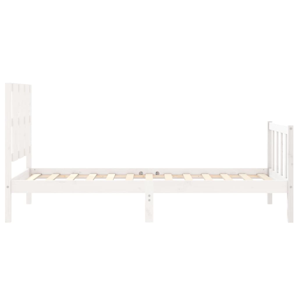 Cadre de lit sans matelas blanc 90x200 cm bois de pin massif - XIOS