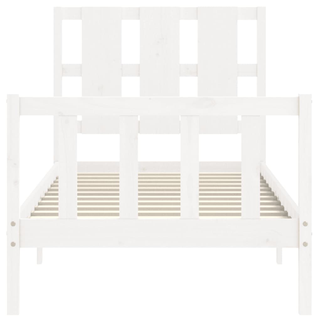 Cadre de lit sans matelas blanc 100x200 cm bois de pin massif - XIOS