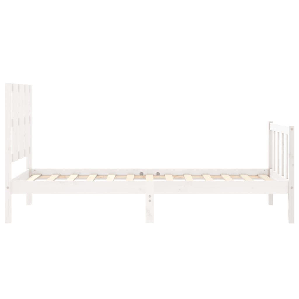 Cadre de lit sans matelas blanc 100x200 cm bois de pin massif - XIOS
