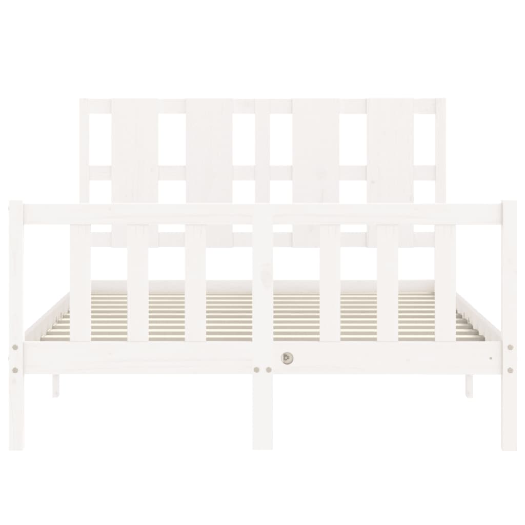 Cadre de lit sans matelas blanc 120x200 cm bois de pin massif - XIOS