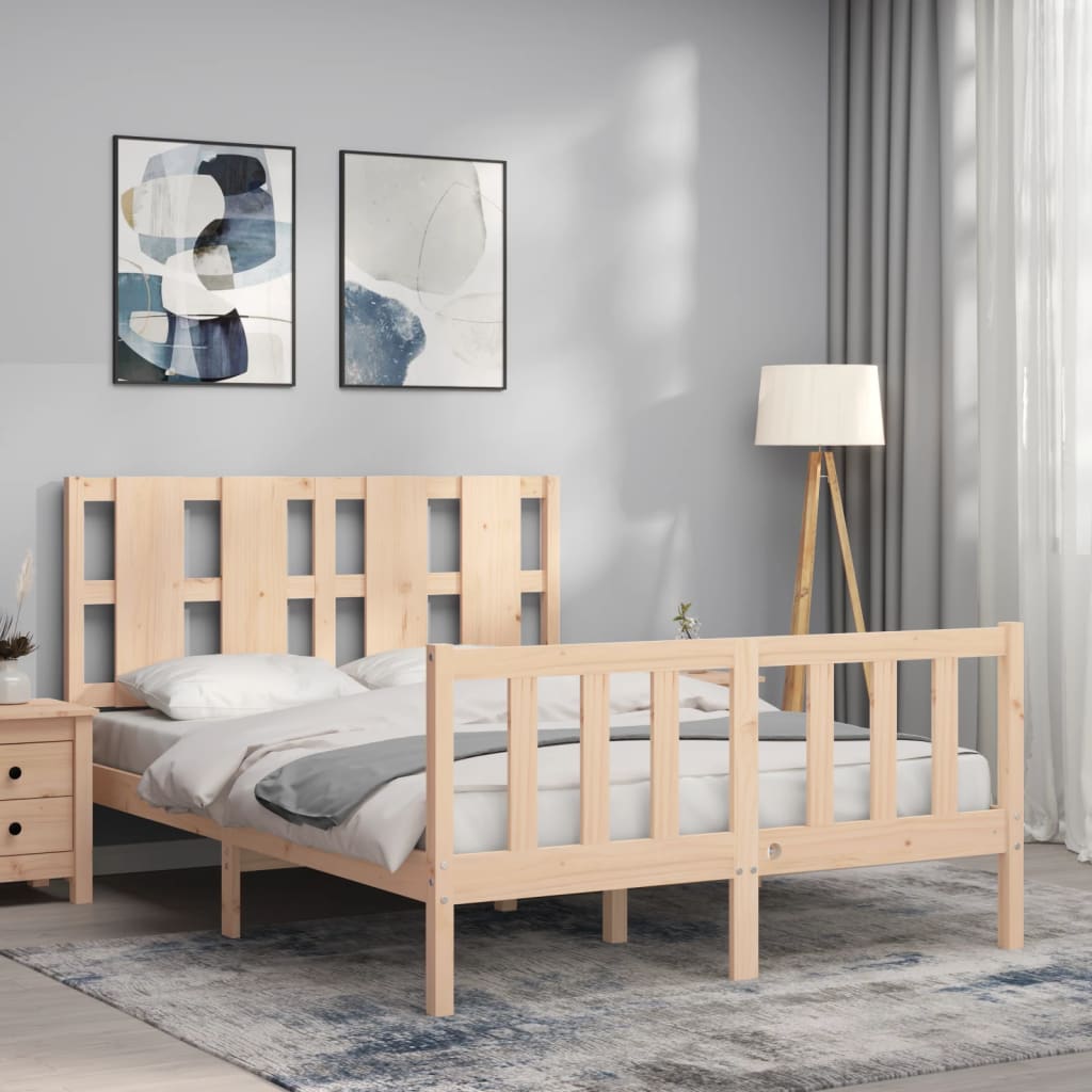 Cadre de lit sans matelas 140x200 cm bois massif de pin - XIOS