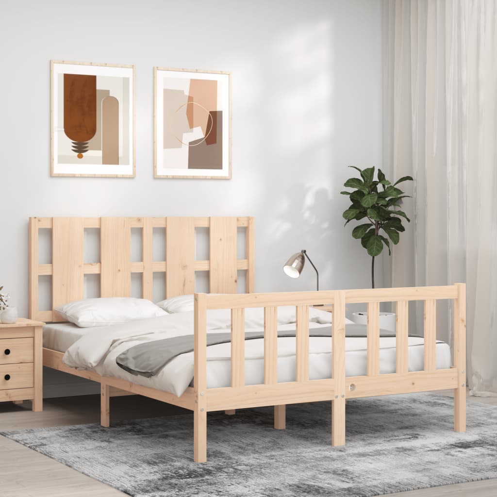 Cadre de lit sans matelas 140x200 cm bois massif de pin - XIOS
