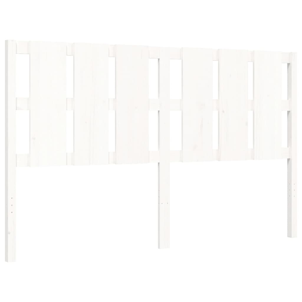 Cadre de lit sans matelas blanc bois de pin massif - XIOS