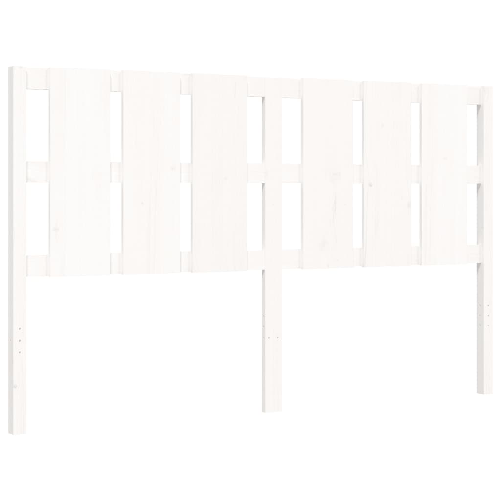 Cadre de lit sans matelas blanc 160x200 cm bois de pin massif - XIOS