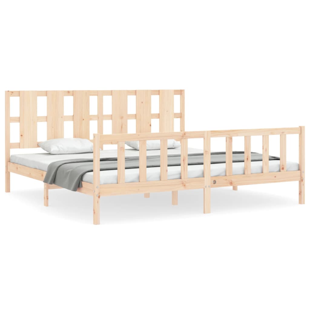 Cadre de lit sans matelas 200x200 cm bois massif de pin - XIOS