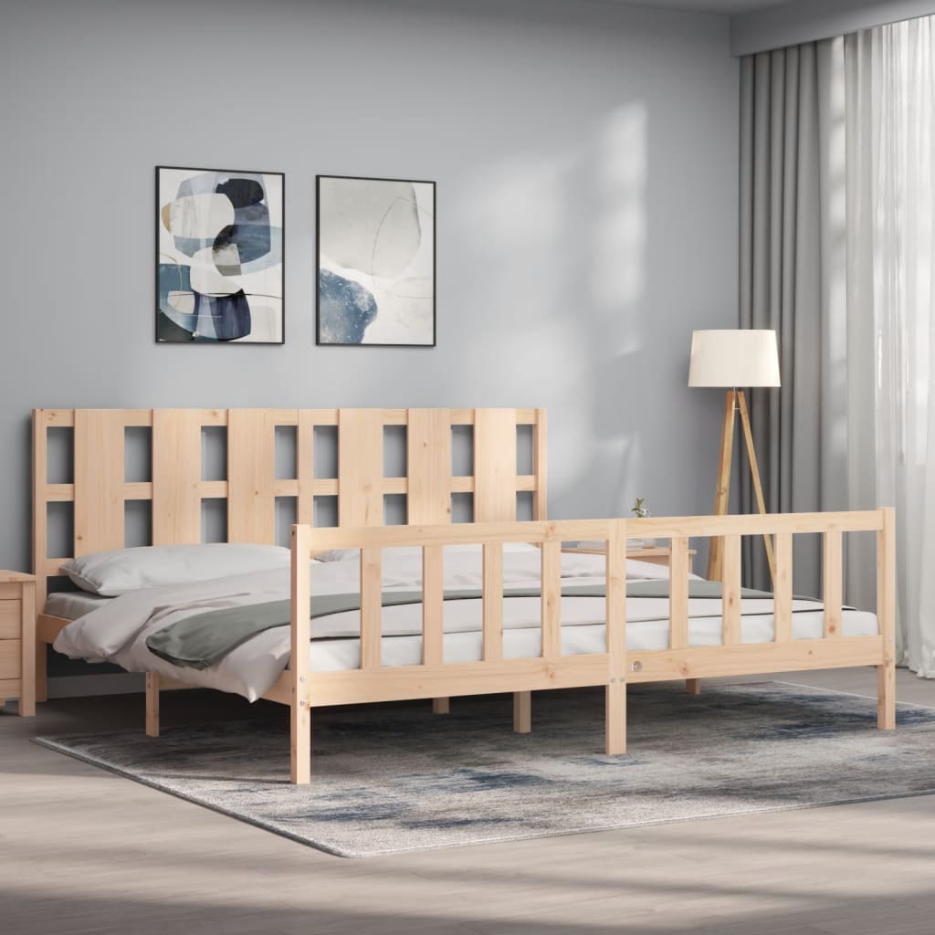Cadre de lit sans matelas 200x200 cm bois massif de pin - XIOS