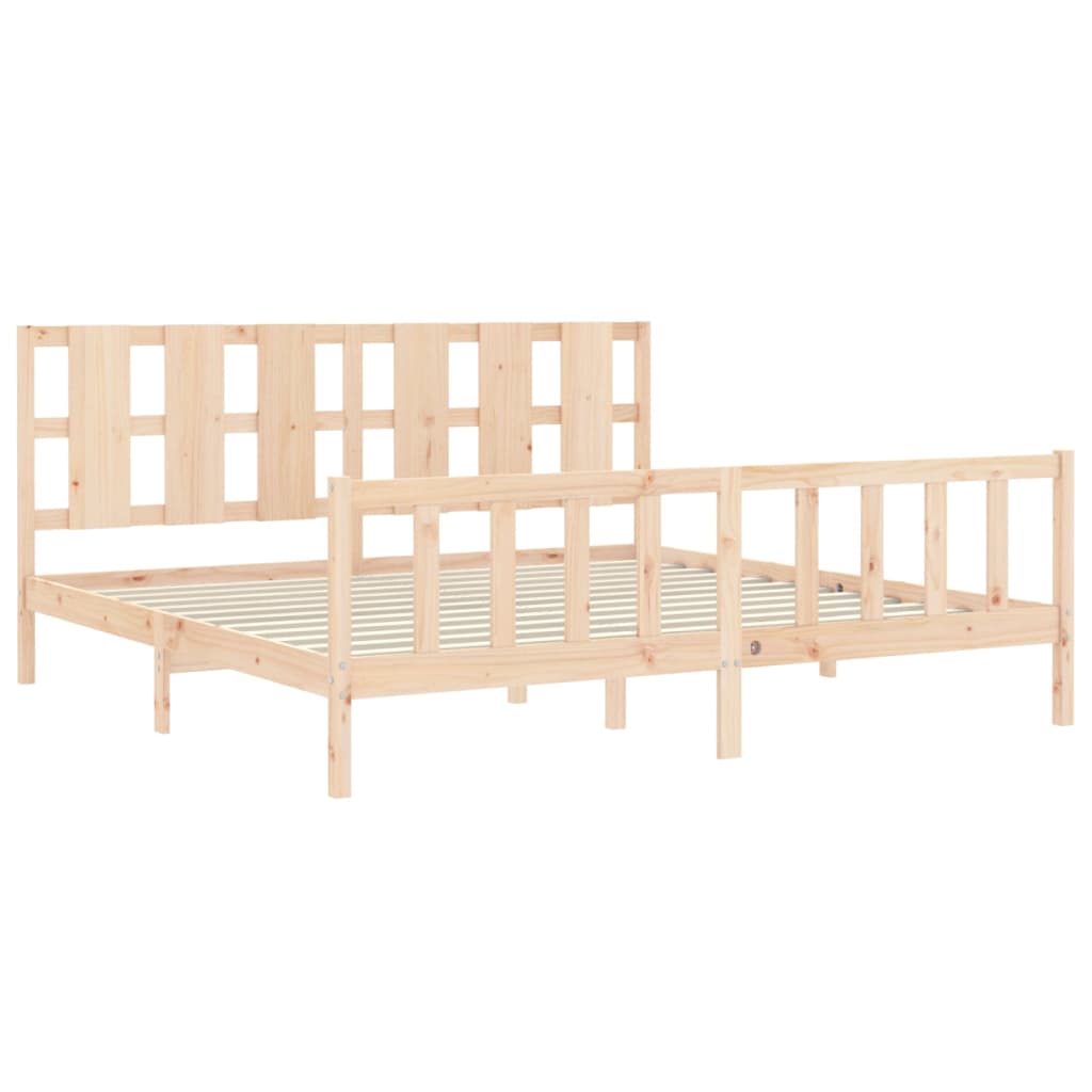 Cadre de lit sans matelas 200x200 cm bois massif de pin - XIOS