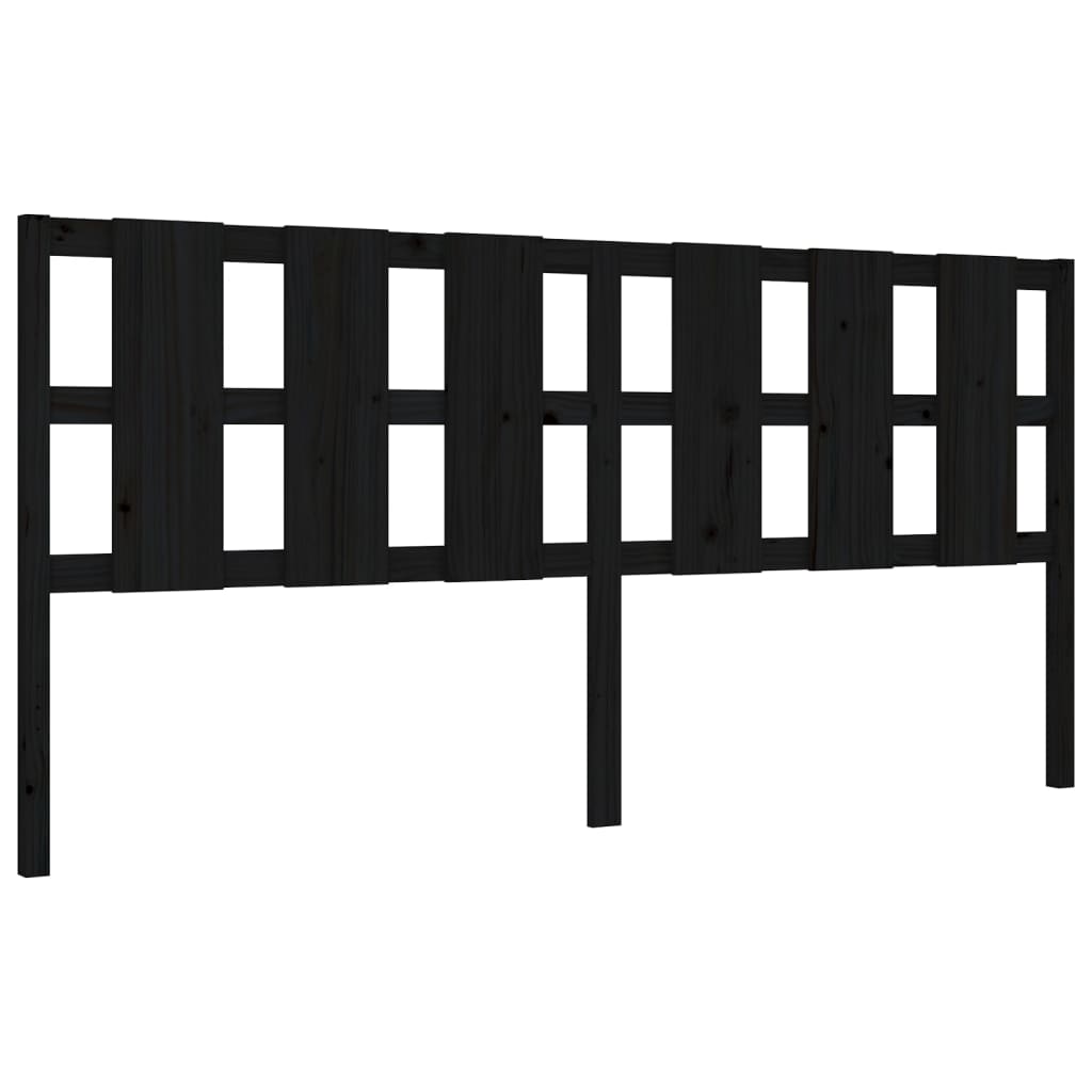 Cadre de lit sans matelas noir 200x200 cm bois massif de pin - XIOS