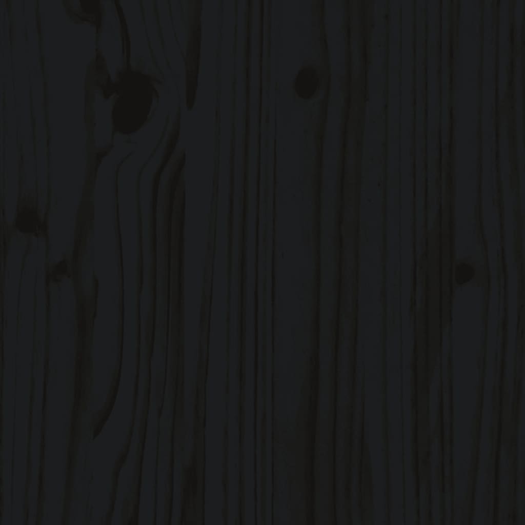 Cadre de lit sans matelas noir 200x200 cm bois massif de pin - XIOS