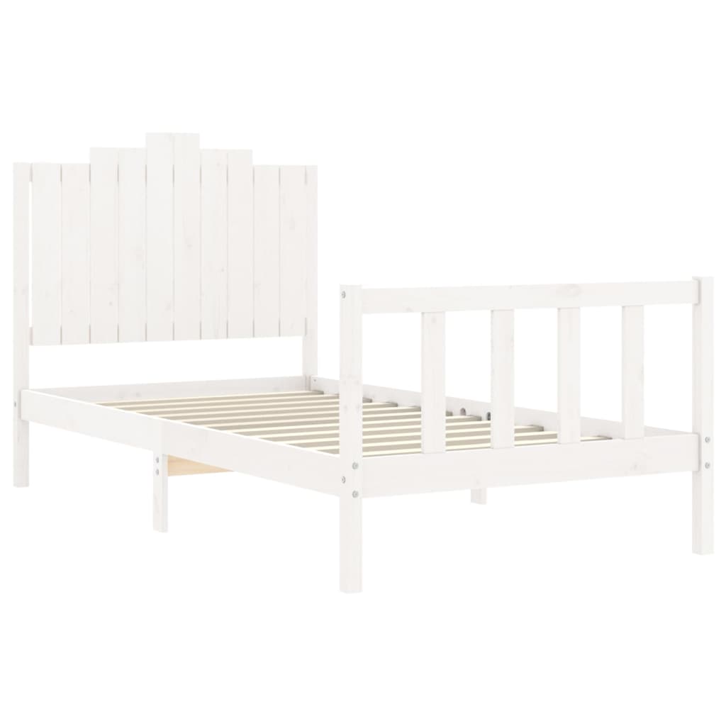 Cadre de lit sans matelas blanc 100x200 cm bois de pin massif - XIOS