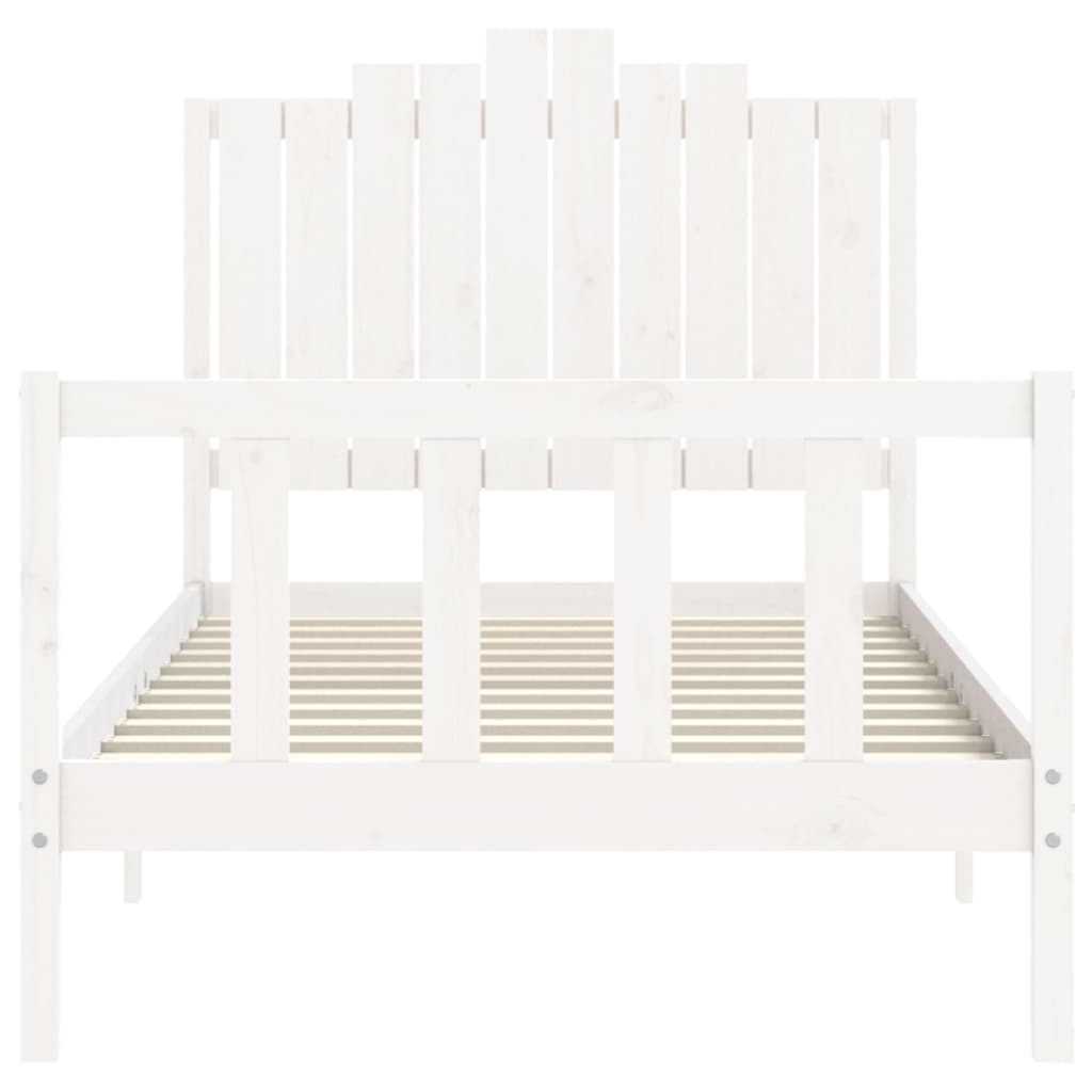 Cadre de lit sans matelas blanc 100x200 cm bois de pin massif - XIOS