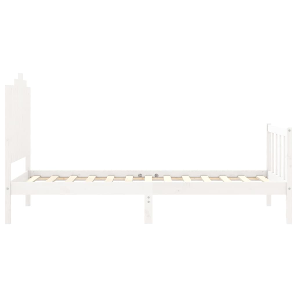 Cadre de lit sans matelas blanc 100x200 cm bois de pin massif - XIOS
