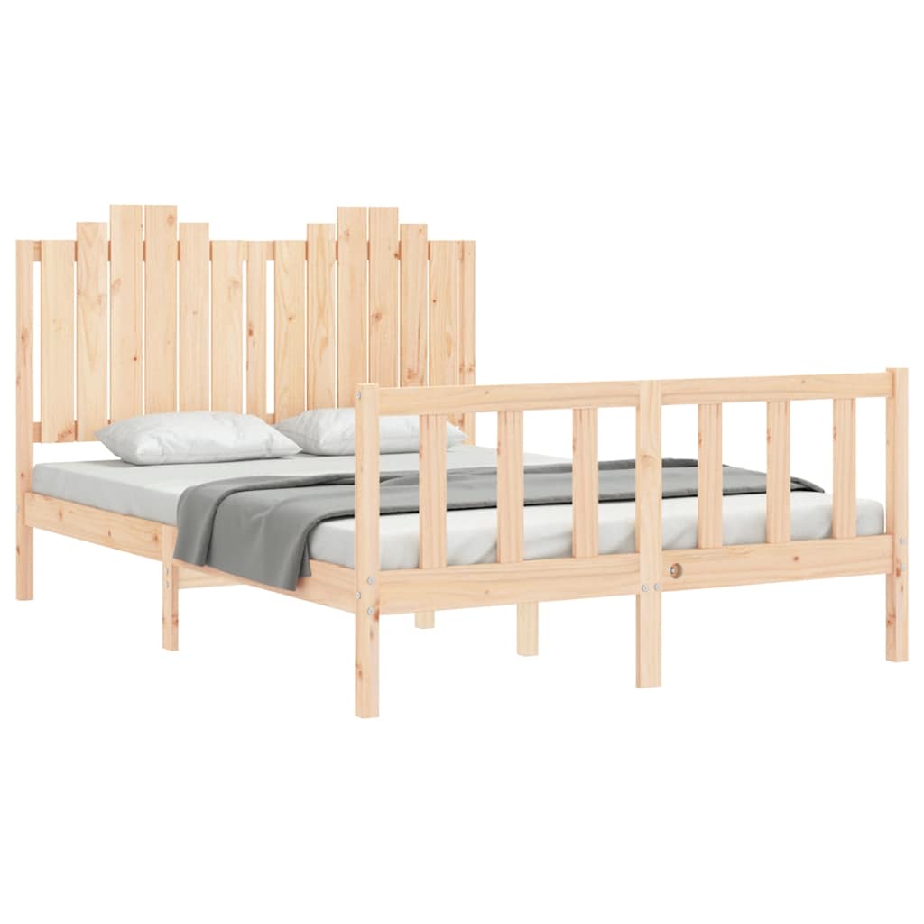 Cadre de lit sans matelas 140x200 cm bois massif de pin - XIOS